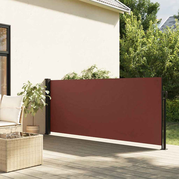 Braune, einziehbare Seitenmarkise Paraschita 120x600cm