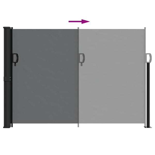 Schwarze ausziehbare Seitenmarkise Paraschita 140x600cm