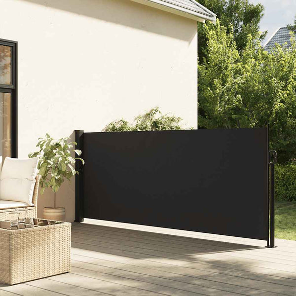 Schwarze ausziehbare Seitenmarkise Paraschita 140x600cm