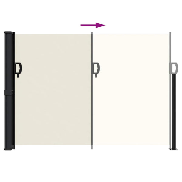 Creme einziehbare Seitenmarkise Paraschita 140x600cm