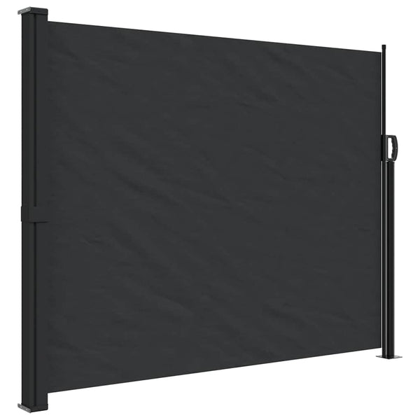 Schwarze, ausziehbare Seitenmarkise Paraschita 160x600cm