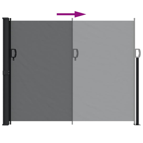 Schwarze, ausziehbare Seitenmarkise Paraschita 160x600cm