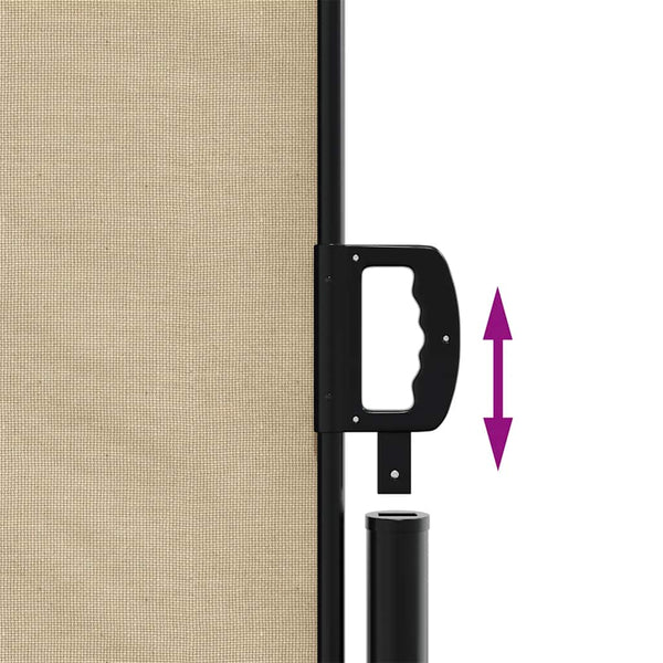 Beige einziehbare Seitenmarkise Paraschita 160x600cm