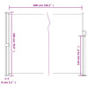 Braune ausziehbare Seitenmarkise Paraschita 180x600cm