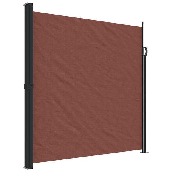 Braune, ausziehbare Seitenmarkise Paraschita 200x600cm