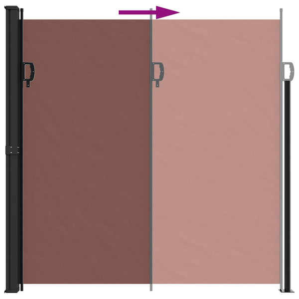 Braune, ausziehbare Seitenmarkise Paraschita 200x600cm