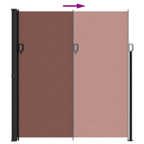 Braune versenkbare Seitenmarkise Paraschita 220x600cm