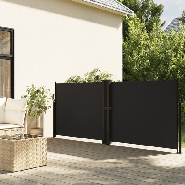 Schwarze einziehbare Seitenmarkise Ulmu 140x600cm