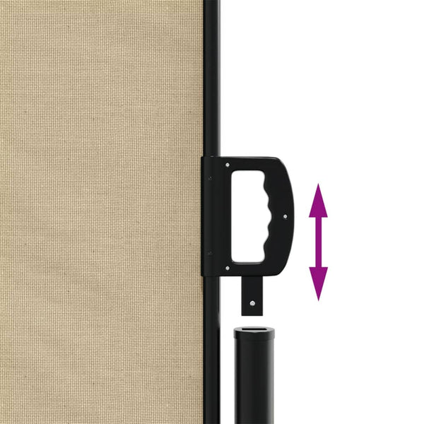 Beige ausziehbare Seitenmarkise Ulmu 140x600cm