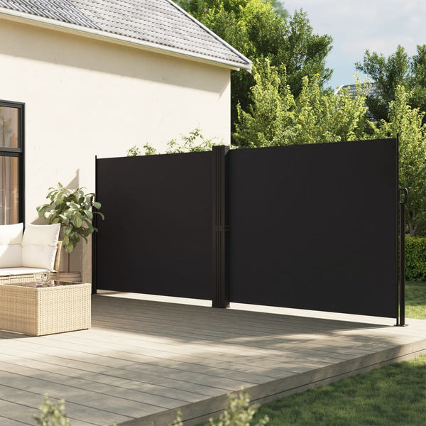 Schwarze ausziehbare Seitenmarkise Ulmu 160x600cm