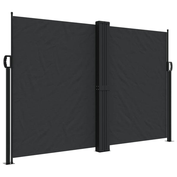 Schwarze, ausziehbare Seitenmarkise Ulmu 160x1000cm