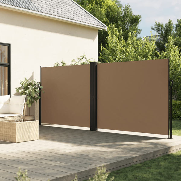 Braun-graue, ausziehbare Seitenmarkise Ulmu 160x1000cm