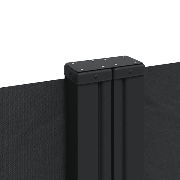 Musta sisäänvedettävä sivumarkiisi Ulmu 140x1200cm