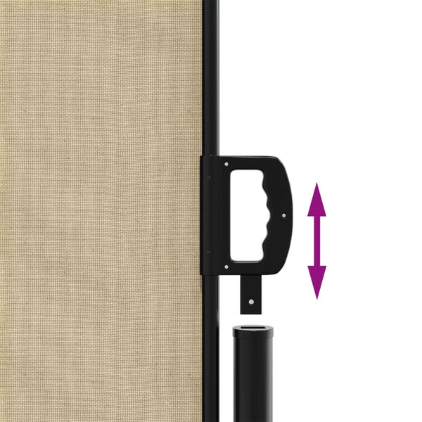 Beige einziehbare Seitenmarkise Ulmu 160x1200cm