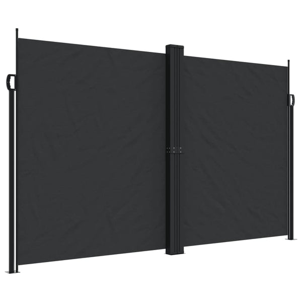 Musta sisäänvedettävä sivumarkiisi Ulmu 200x600cm