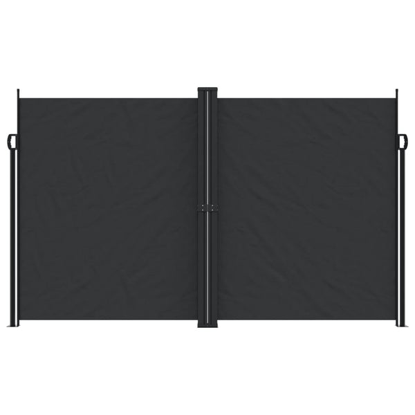 Musta sisäänvedettävä sivumarkiisi Ulmu 200x600cm