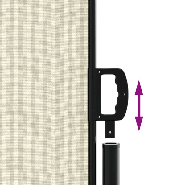 Ausziehbare, cremefarbene Seitenmarkise Ulmu 200x600cm