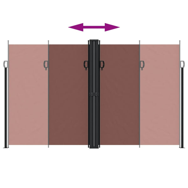 Ulmua 200x600cm braune ausziehbare Seitenmarkise