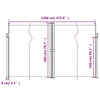 Ulmua 200x600cm braune ausziehbare Seitenmarkise