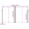 Ulmum 220x600cm rote einziehbare Seitenmarkise