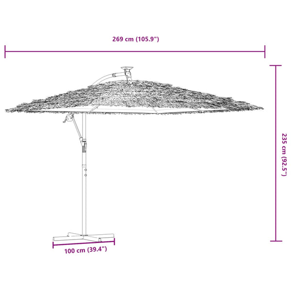 Grüner Gartenschirm mit Stahlstange Leorgeta 269x269x235cm