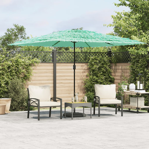 Grüner Gartenschirm mit Stahlstange Leorgeta 290x290x238cm