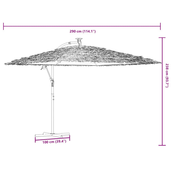 Weißer Gartenschirm mit Stahlmast Leorgeta 290x290x238cm