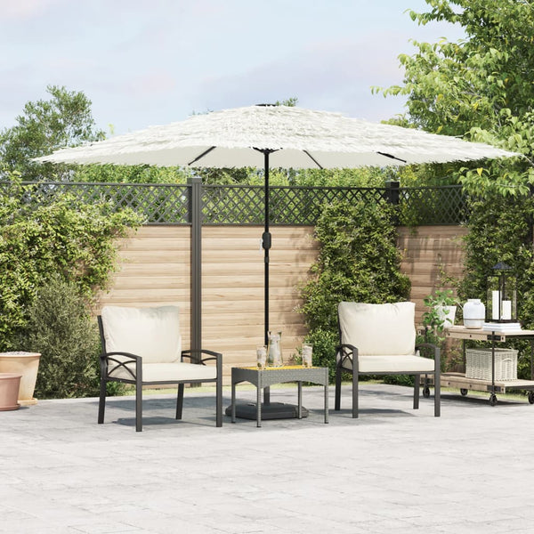 Weißer Gartenschirm mit Stahlmast Leorgeta 290x290x238cm