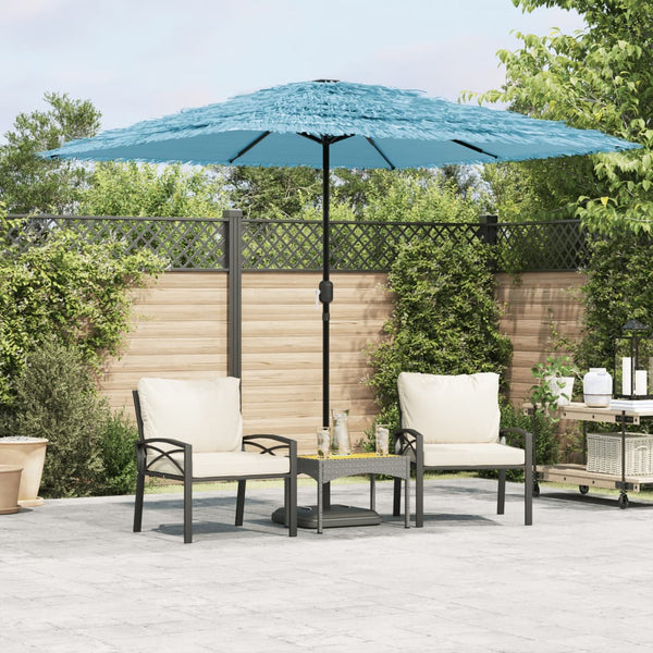 Blauer Gartenschirm mit Stahlstange Dragoiu 248x248x248cm