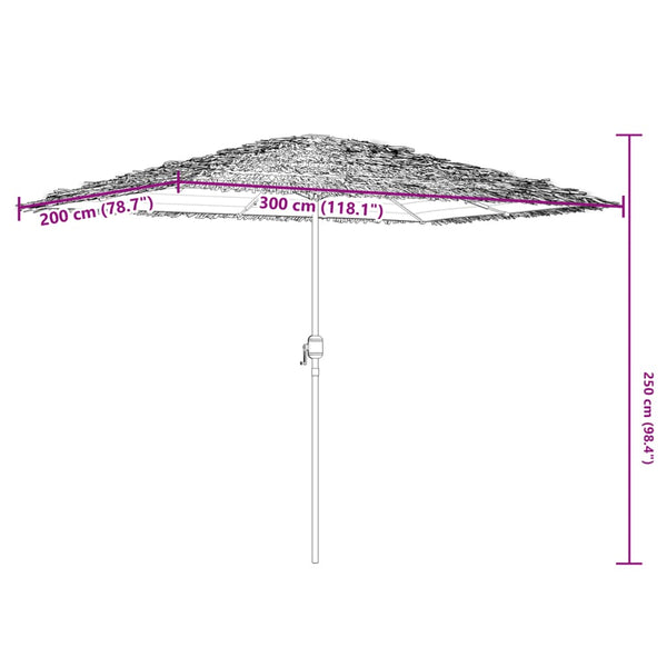Weißer Gartenschirm mit Stahlmast Dragoiu 300x200x250cm