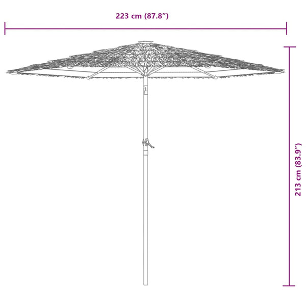 Grüner Garten-Sonnenschirm Stahlstange Dragoiu 223x223x213cm