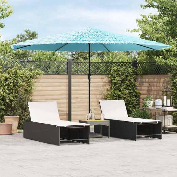 Blauer Garten-Sonnenschirm Stahlstange Dragoiu 388x388x248cm