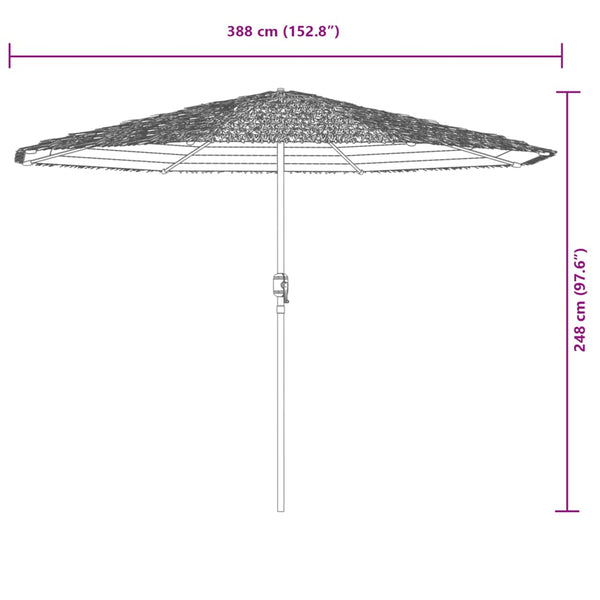 Weißer Garten-Sonnenschirm mit Stahlstange Dragoiu 388x388x248cm