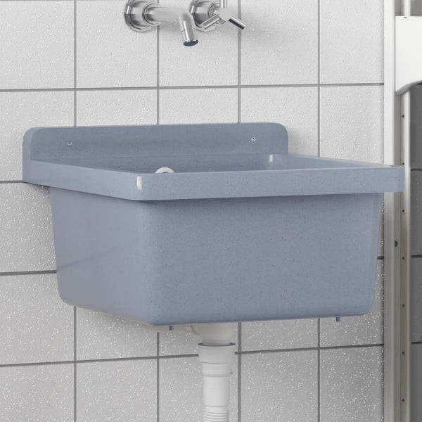 Graues Waschbecken zur Wandmontage Tudorei 40x40x24cm (Harz)