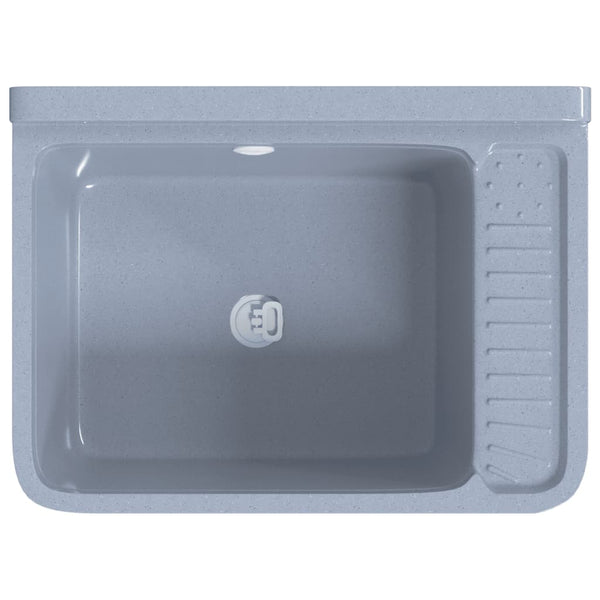 Graues Waschbecken zur Wandmontage Tudorei 50x35x24cm (Harz)