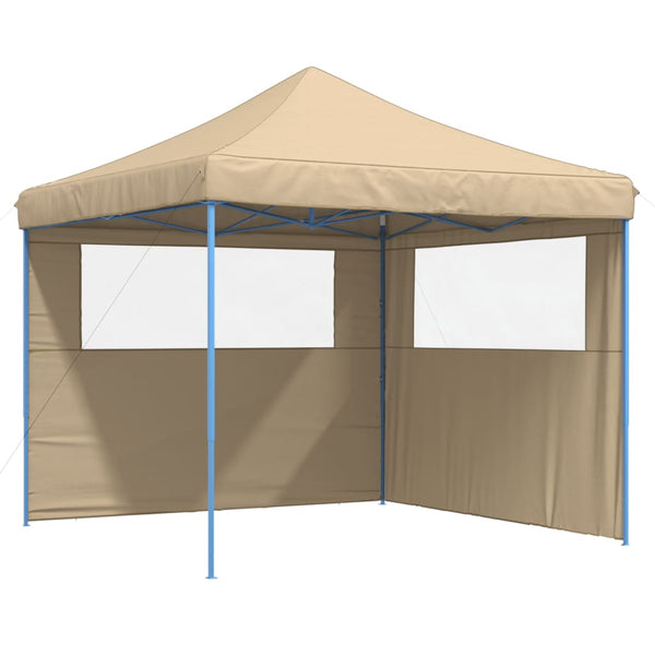 Beiges faltbares Pop-up-Party-Zelt Aurlian (mit 2 Seitenwänden)