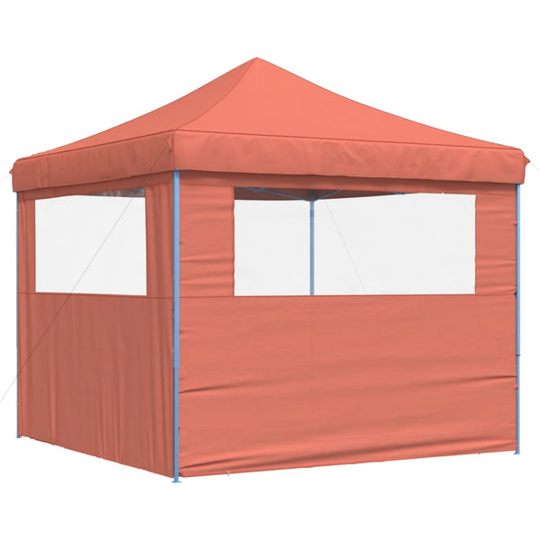 Terrakotta-Falt-Pop-Up-Partyzelt Aurlian (mit 2 Seitenwänden)