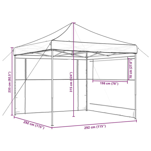 Terrakotta-Falt-Pop-Up-Partyzelt Aurlian (mit 2 Seitenwänden)