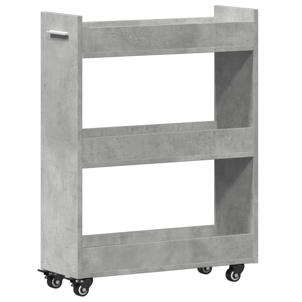 Betongrauer Schrank auf Rollen Rali 60x22x79cm (Holz)