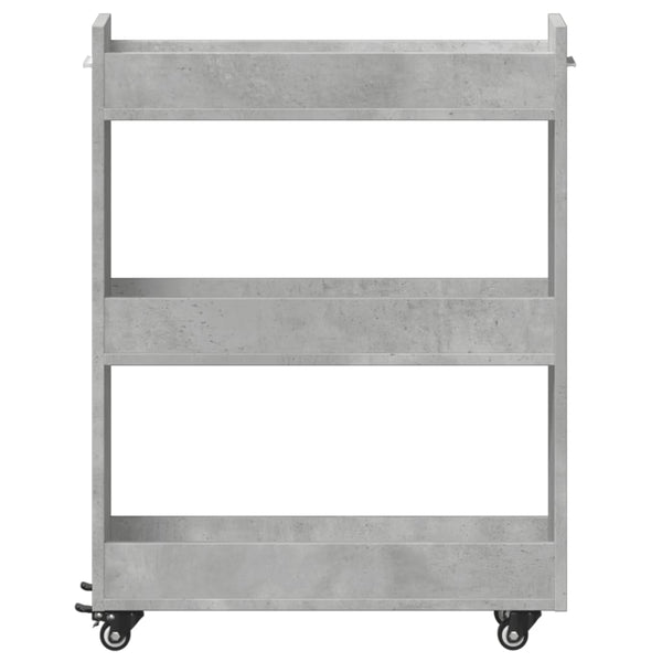 Betongrauer Schrank auf Rollen Rali 60x22x79cm (Holz)
