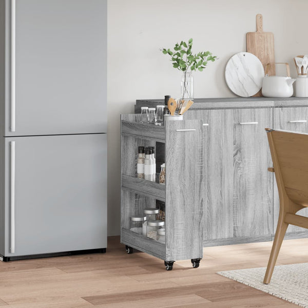 Grauer Schrank auf Rollen Rali 60x22x79cm (Holz)