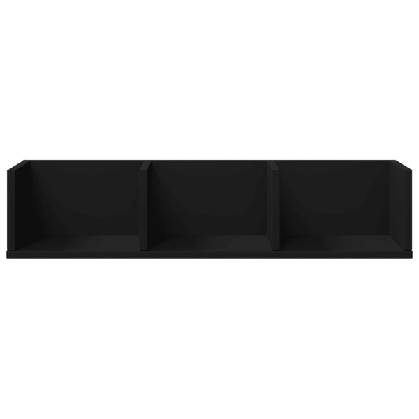 Schwarze Wandschränke Huidan 75x18x16,5cm (2 Stück Holz)