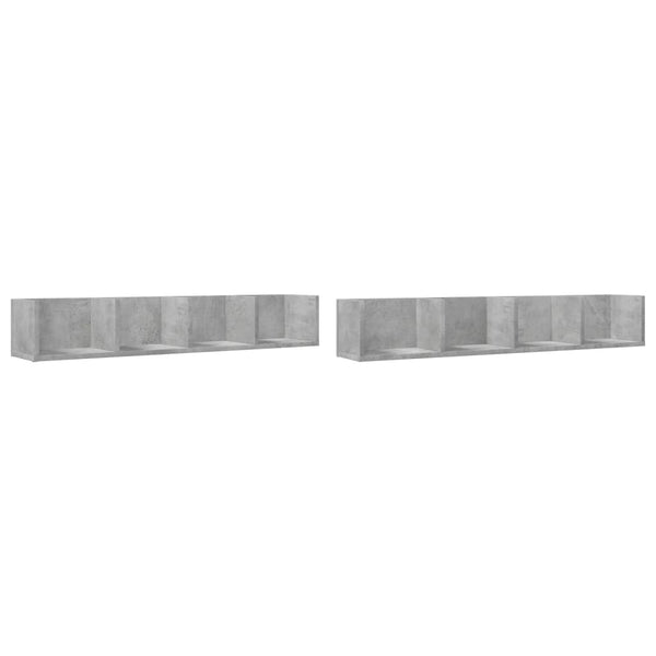 Betoninharmaa seinäkaapit Huidan 99x18x16,5cm (2 kpl, puinen)