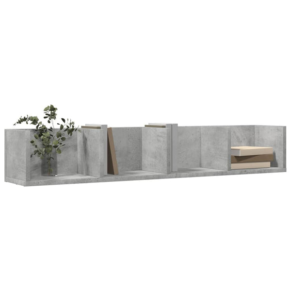 Betoninharmaa seinäkaapit Huidan 99x18x16,5cm (2 kpl, puinen)
