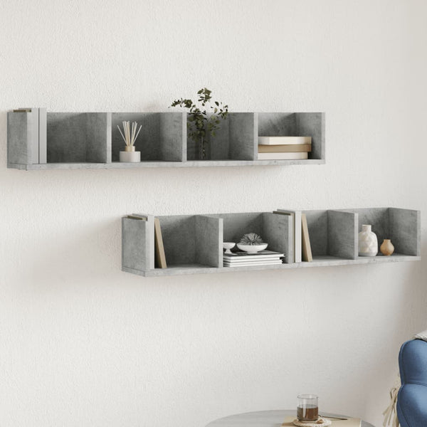 Betoninharmaa seinäkaapit Huidan 99x18x16,5cm (2 kpl, puinen)