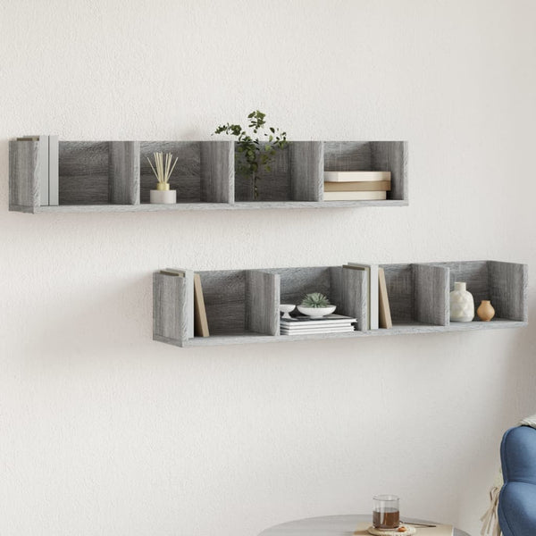 Harmaa seinäkaapit Huidan 99x18x16,5cm (2 kpl, sonoma, puinen)