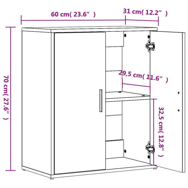 Betongraues Sideboard Stepanov 60x31x70cm (Holz)