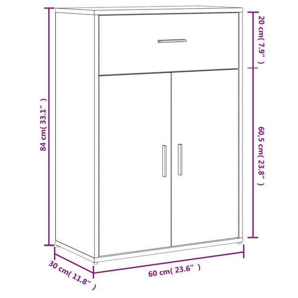 Sideboard aus geräucherter Eiche Zvezdana 60x30x84cm (Holz)