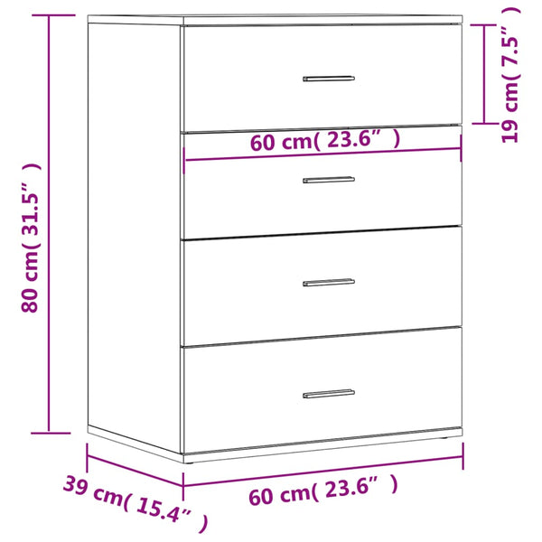 Betongraues Sideboard Vicuta 60x39x80cm (Holz)
