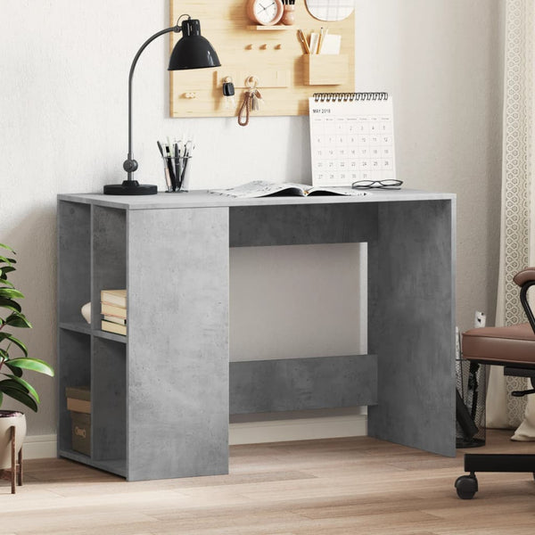 Betongrauer Schreibtisch Ivanisi 102x50x75cm (Holz)